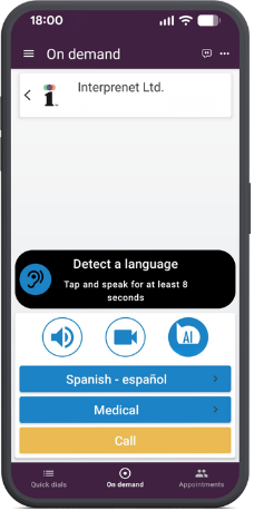 Interprenet's On-Demand AI Interpretation Mobile Application for Health Centers