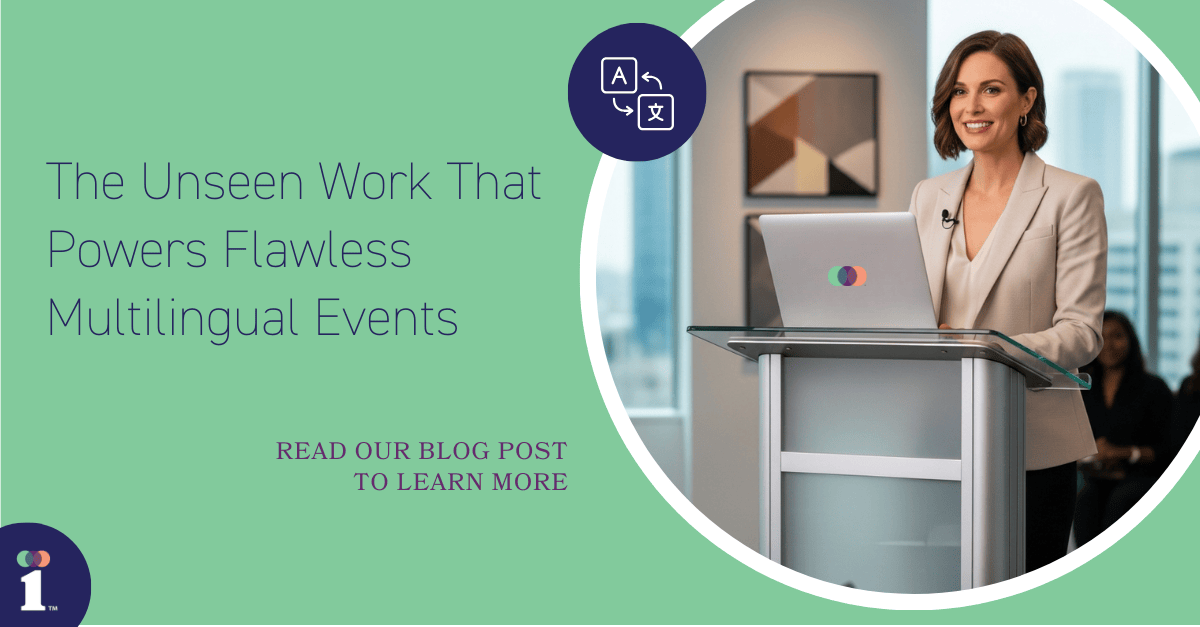 Female presenter at an event