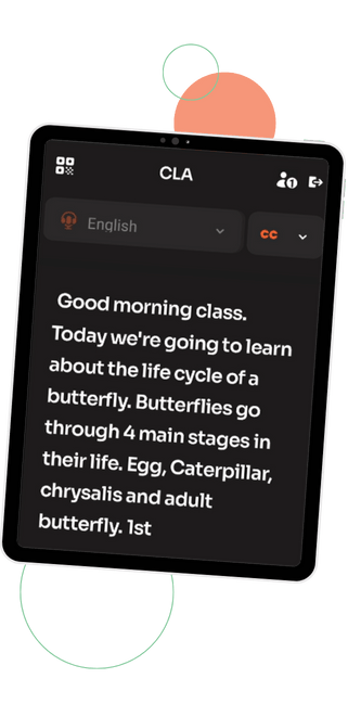 Classroom Language Assistant mockup