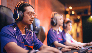 Man with headset in eSports team